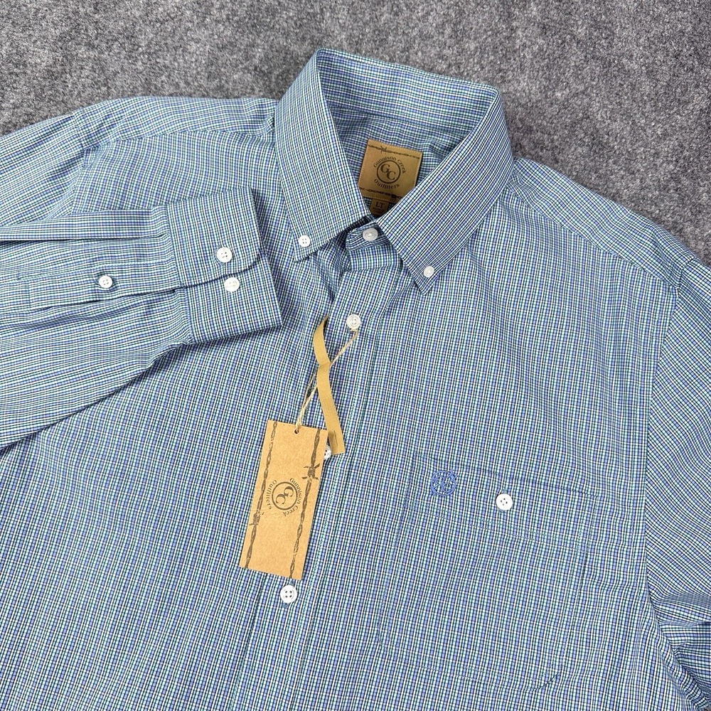Gunnison Creek Mens Shirt L Tall Micro Check Button Down Long Sleeve NWT